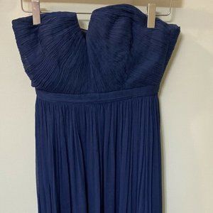 J Crew Dark Cove Blue Nadia Long Evening Prom Gown